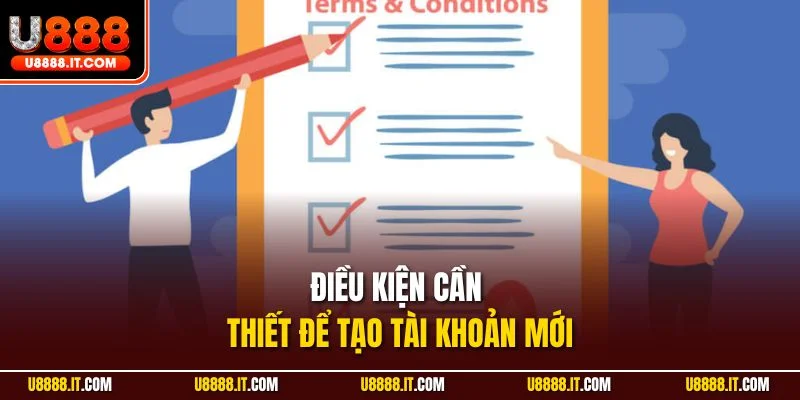 Điều kiện cần thiết để tạo tài khoản mới